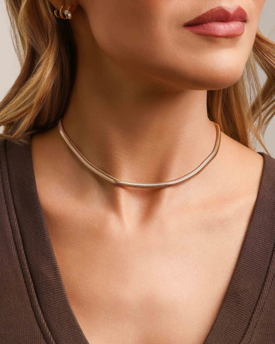 Choker Snake Banhado a Ouro 18K - 32 cm