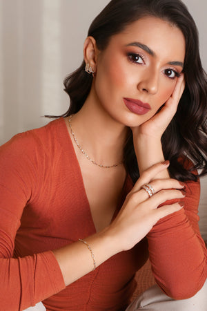 Pulseira Navetes Zircônia Banhado a Ouro 18K