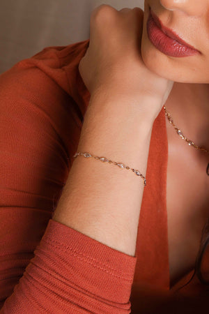 Pulseira Navetes Zircônia Banhado a Ouro 18K