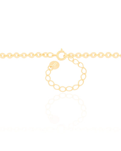 Colar Filhos Menino e Menina com Coração Cravejado Elos Portugueses Banhado a Ouro 18K - 45 cm