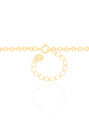 Gargantilha Filhas Duas Meninas com Coração Cristal Banhado a Ouro 18K - 45 cm