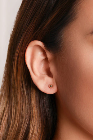 Brinco Ear Jacket Bolinha Lisa Banhado a Ouro 18K