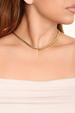 Choker Snake Banhado a Ouro 18K - 32 cm