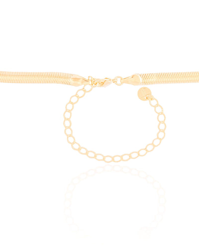 Choker Snake 5 mm Banhado a Ouro 18K - 32 cm
