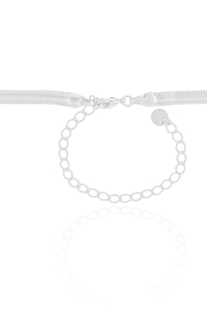 Choker Snake Ródio Branco - 32 cm