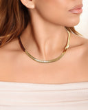 Choker Malha Fita 7 mm Banhado a Ouro 18K