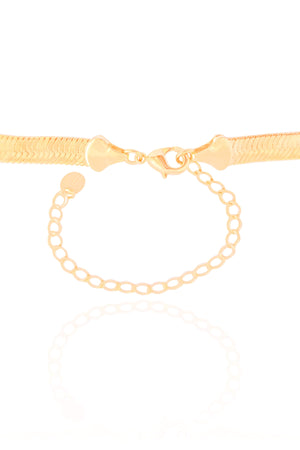 Choker Malha Fita 7 mm Banhado a Ouro 18K