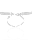 Choker Malha Fita 7 mm Ródio Branco