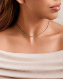 Choker Cordão Baiano 2 mm Ródio Branco