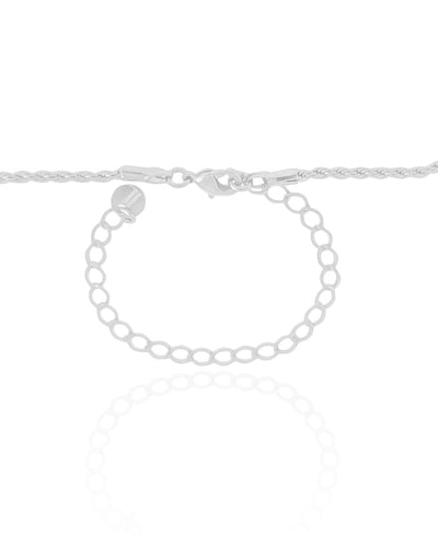 Choker Cordão Baiano 2 mm Ródio Branco - 32 cm