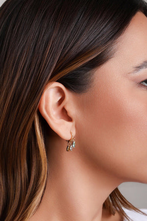 Brinco Argola Cristais Coloridos 6 mm Banhado a Ouro 18K