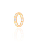 Anel Baguetes Cristal Tamanho 21 Banhado a Ouro 18K