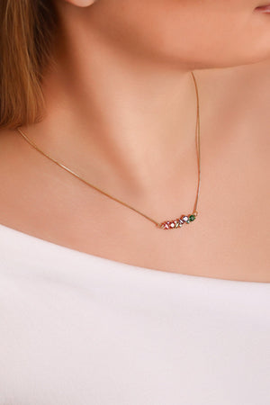 Gargantilha Veneziana Cristal Colorido Banhado a Ouro 18K