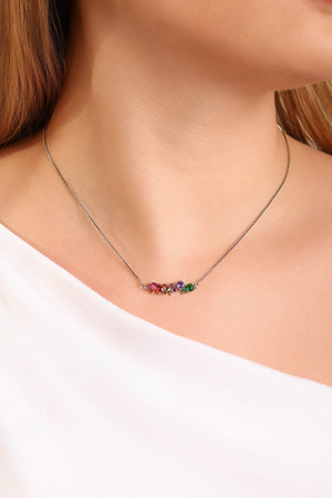 Gargantilha Veneziana Cristal Colorido Ródio Branco