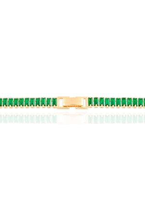 Choker Cristal Esmeralda Banhado a Ouro 18K