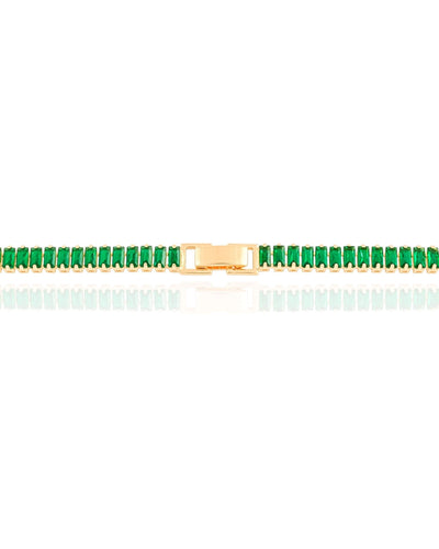 Choker Cristal Esmeralda Banhado a Ouro 18K - 36 cm