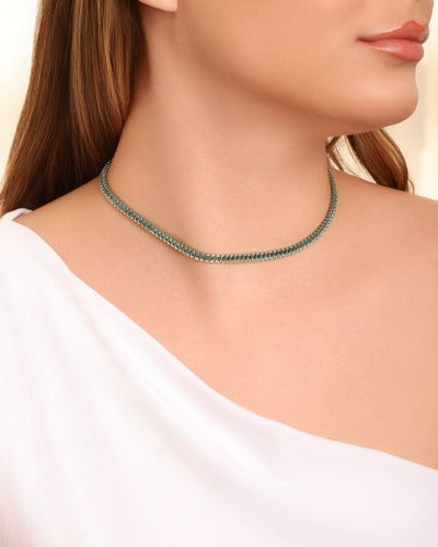 Choker Turmalina Ródio Branco - 36 cm
