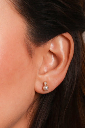 Brinco Ear Cuff Pérolado Banhado a Ouro 18K