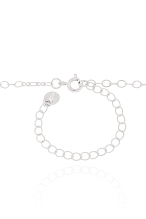 Gargantilha Coração Gota Cristal Ródio Branco - 40 cm
