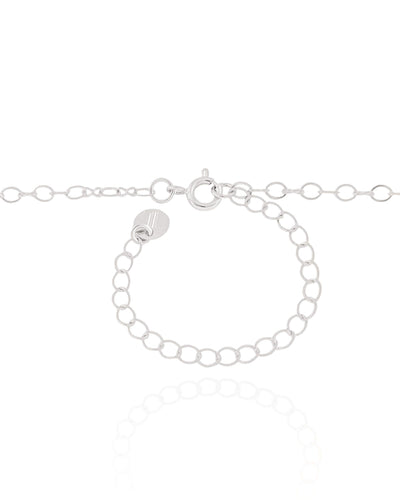 Colar Coração Gota Cristal Ródio Branco - 40 cm