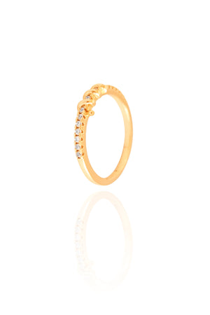 Anel Arame Cristal Cravejado Tamanho 14 Banhado a Ouro 18K