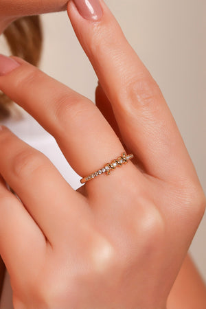 Anel Arame Cristal Cravejado Tamanho 16 Banhado a Ouro 18K