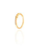 Anel Arame Cristal Cravejado Tamanho 16 Banhado a Ouro 18K
