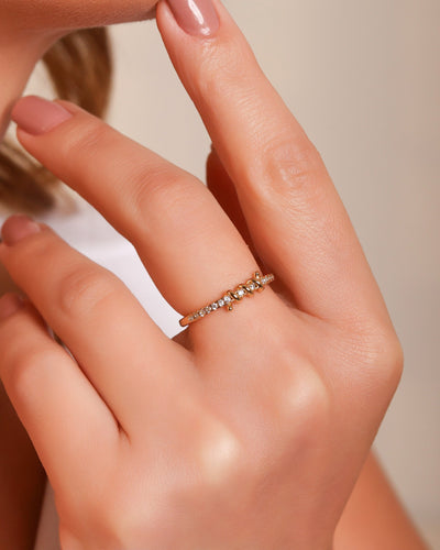Anel Arame Cristal Cravejado Tamanho 22 Banhado a Ouro 18K