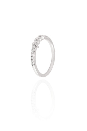 Anel Arame Cristal Cravejado Tamanho 20 Ródio Branco