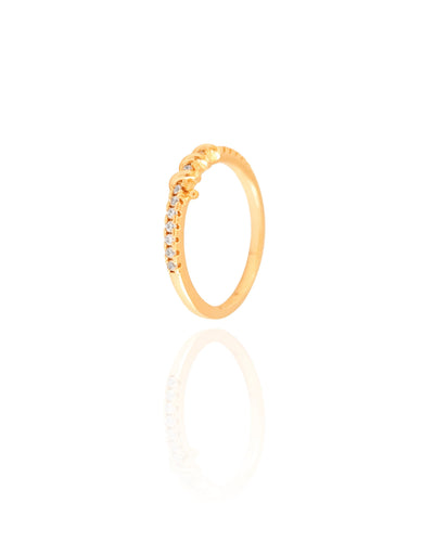 Anel Arame Cristal Cravejado Tamanho 22 Banhado a Ouro 18K