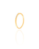 Anel Liso Cravejado Cristal Tamanho 16 Banhado a Ouro 18K
