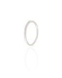 Anel Liso Cravejado Cristal Tamanho 18 Ródio Branco