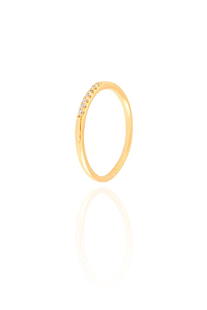 Anel Liso Cravejado Cristal Tamanho 20 Banhado a Ouro 18K