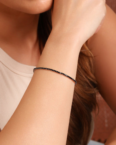 Pulseira Rivieira Preta 2 mm Ajustável