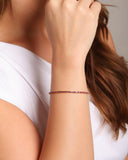 Pulseira Rivieira Safira Rosa 2 mm Maleável