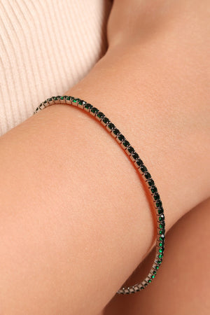 Pulseira Rivieira Esmeralda 2 mm Maleável
