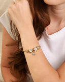 Pulseira Berloque Pingente Coração Cravejado