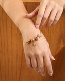 Pulseira Berloque Pingente Coração Cravejado