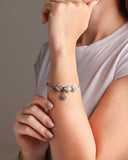 Pulseira Berloque Pingente Coração Cravejado