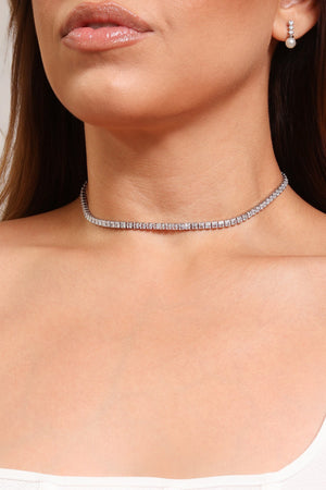 Choker Rivieira Cristal 4 mm