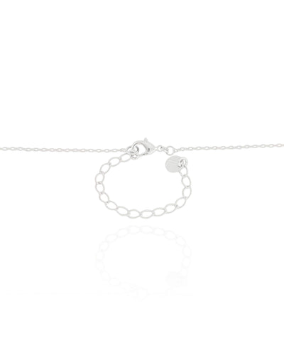 Colar Elos Pingente Pérola Ponto de Luz Cristal - 45 cm