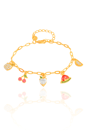Pulseira Frutas Coloridas e Cristais