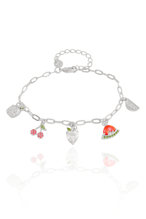 Pulseira Frutas Coloridas e Cristais