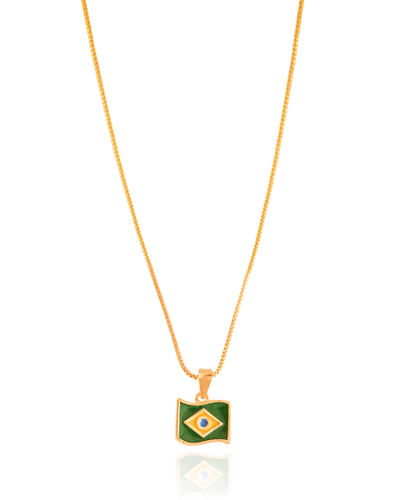 Colar Pingente Brasil Copa - 45 cm