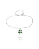 Pulseira Elo Português Trevo Copa Cristal Verde