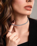 Choker Riviera Baguete Cristal