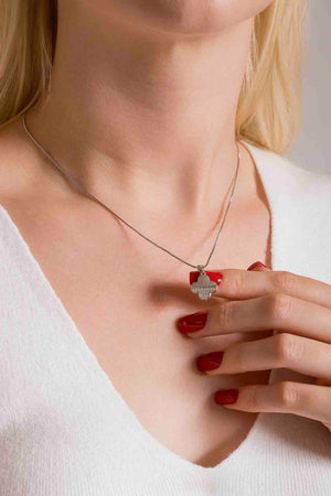 Gargantilha Pingente Trevo Liso e Cravejado Cristal
