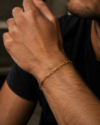 Pulseira Masculina Elos Retangular 3 mm