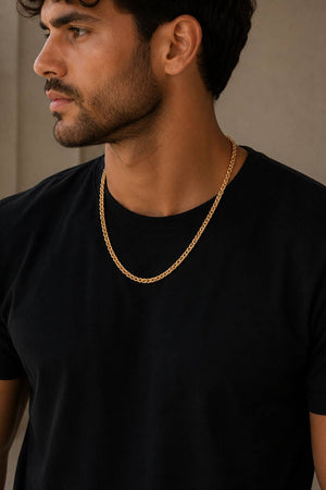 Gargantilha Masculina Trama Italiana com Fecho Gaveta Retangular - 60 cm