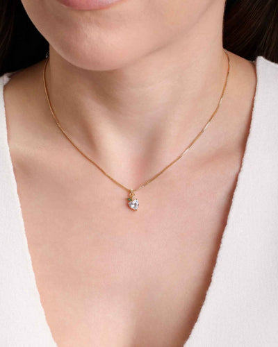 Choker Veneziana com Pingente Maçã Coração Cristal - 33 cm